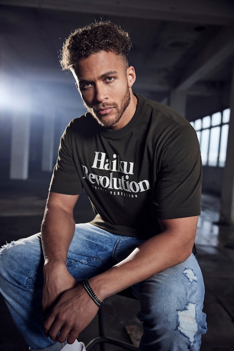 STHUGE T-Shirt, Halbarm, Flockdruck, bis 8 XL