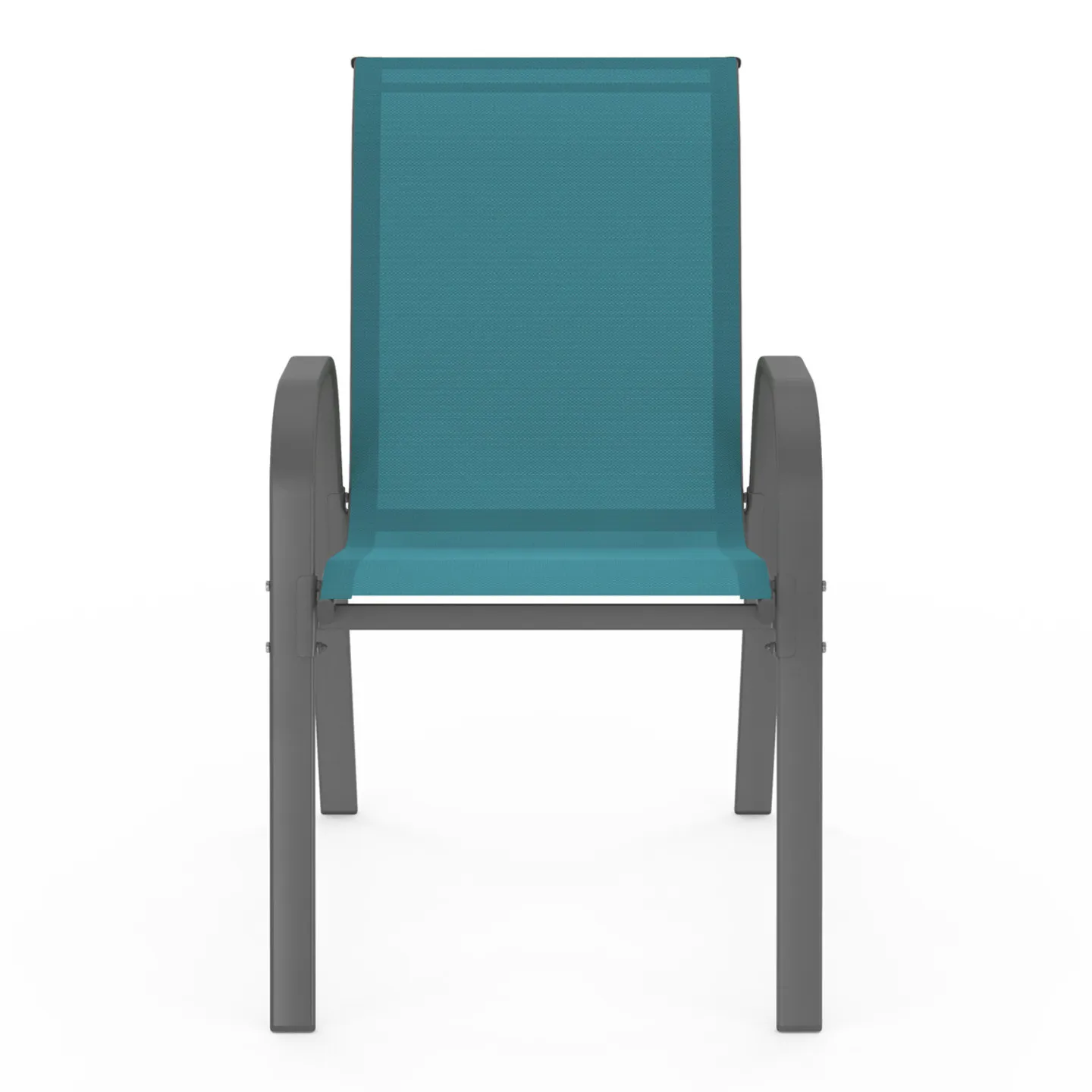 Lot de 6 chaises de jardin LYMA métal et textilène empilables bleu canard