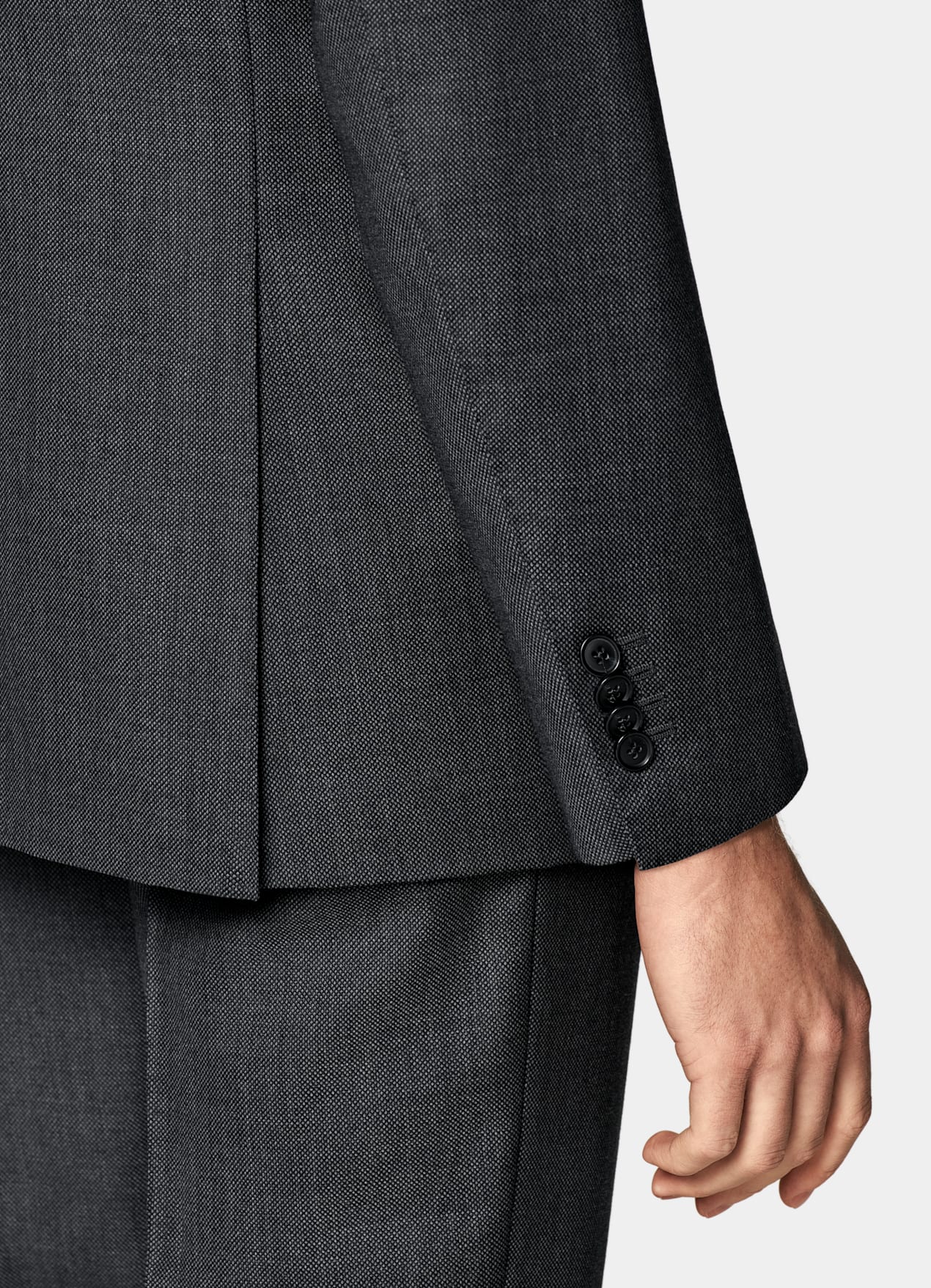 Veste de costume Havana coupe Tailored gris foncé œil-de-perdrix