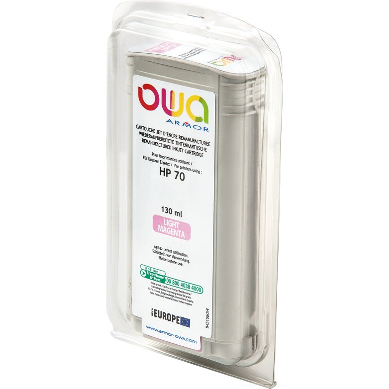 Cartouche d'encre traceur remanufacturée OWA - standard - Magenta Clair - pour HP 70