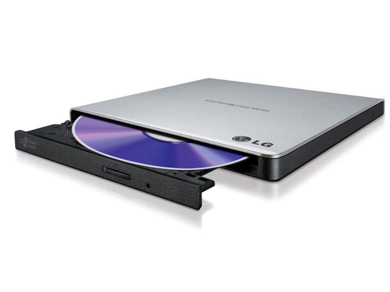 LG DVD-Brenner GP57ES40.AHLE10B, retail, silber Portables Slimline-Laufwerk mit Tray-Aufnahmemechanismus
