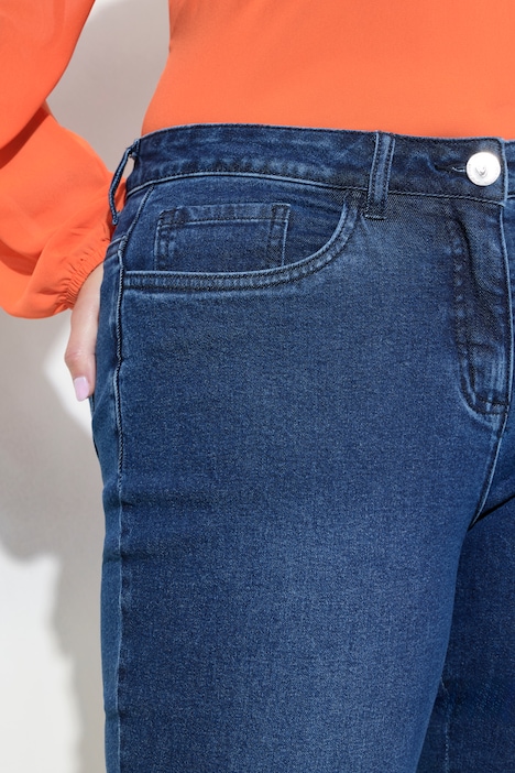 Jeans, Slim Fit, farbige Applikationen. 5-Pocket