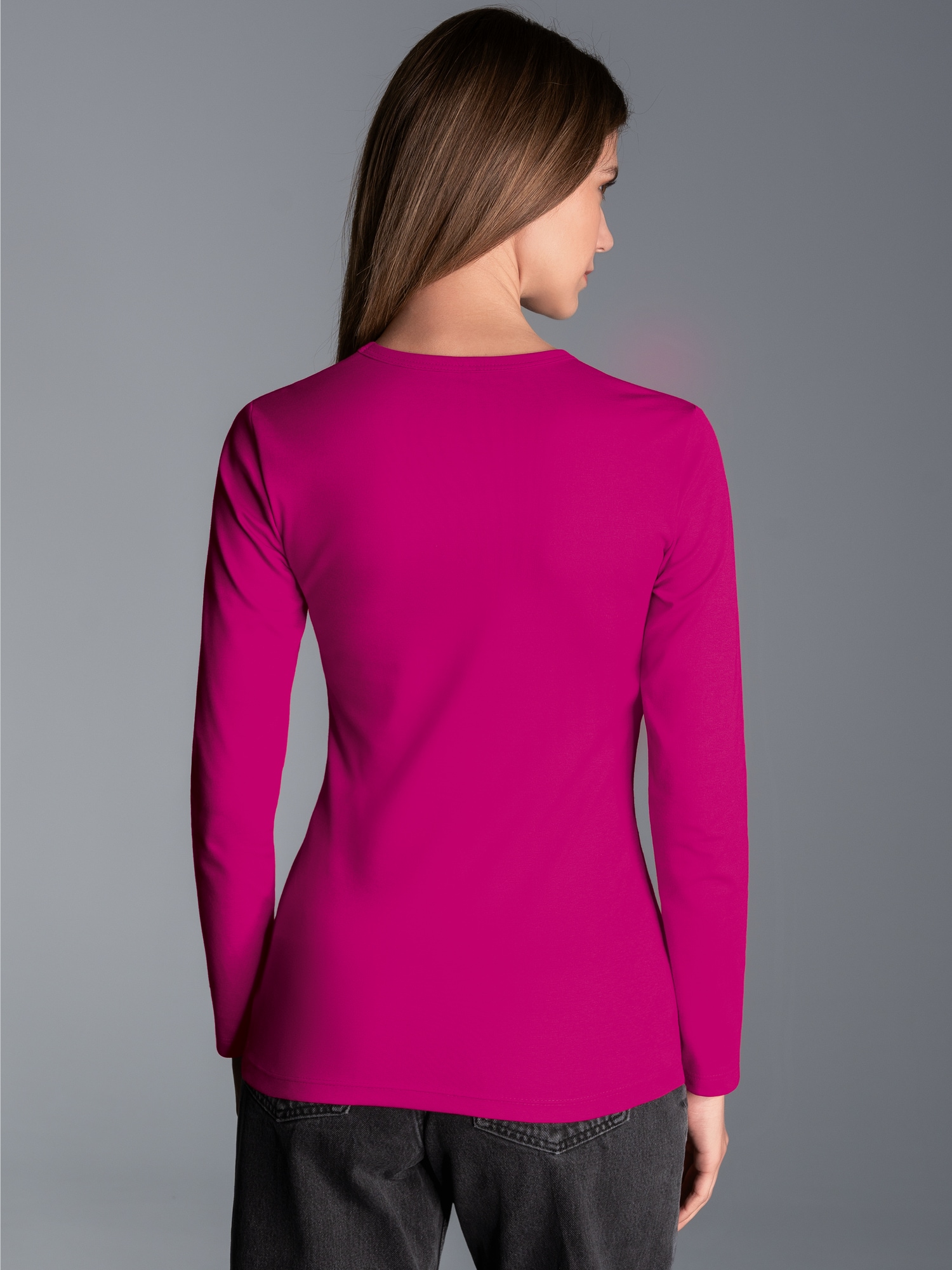 Langarmshirt Magenta