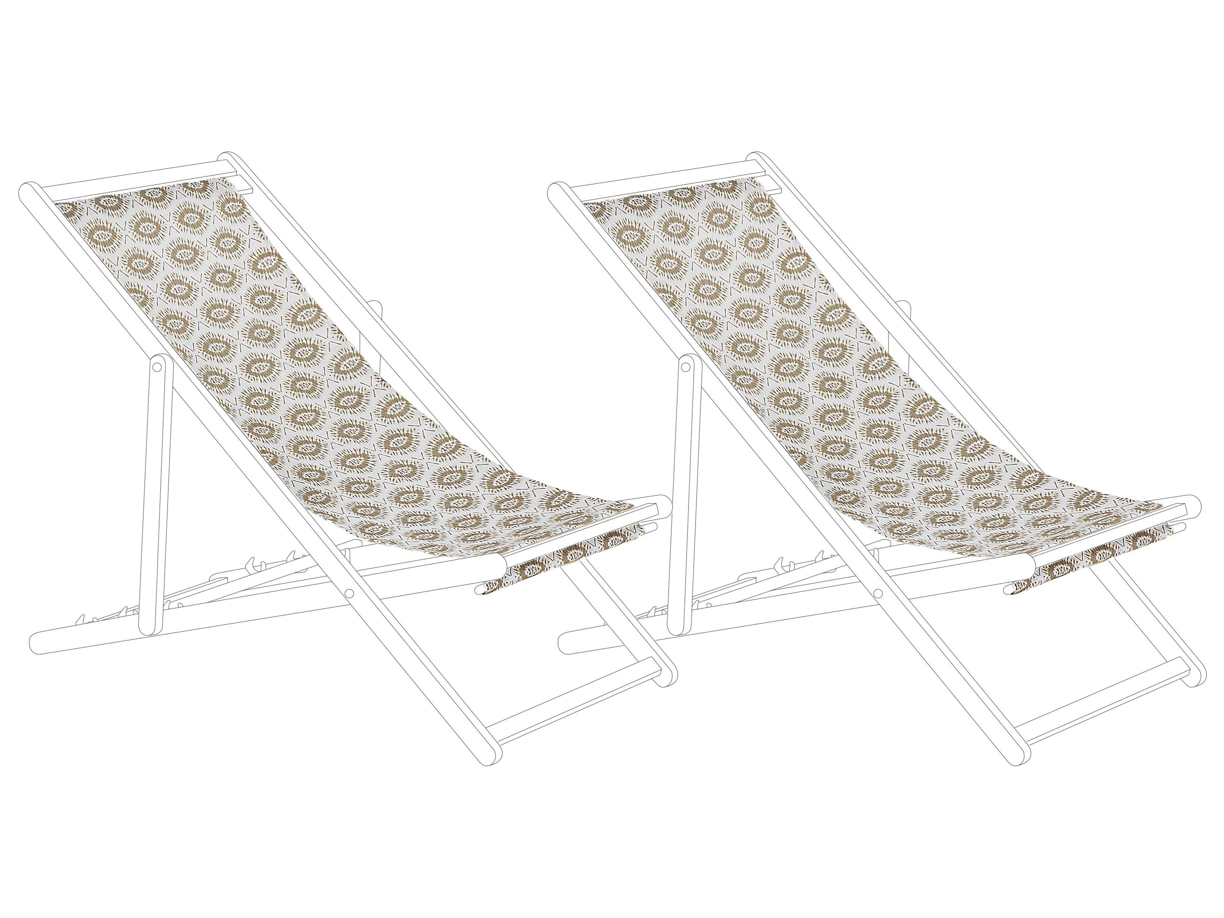 Set van 2 vervangingshoezen voor ligstoel ANZIO/AVELLINO 113 x 44 cm Zandbeige