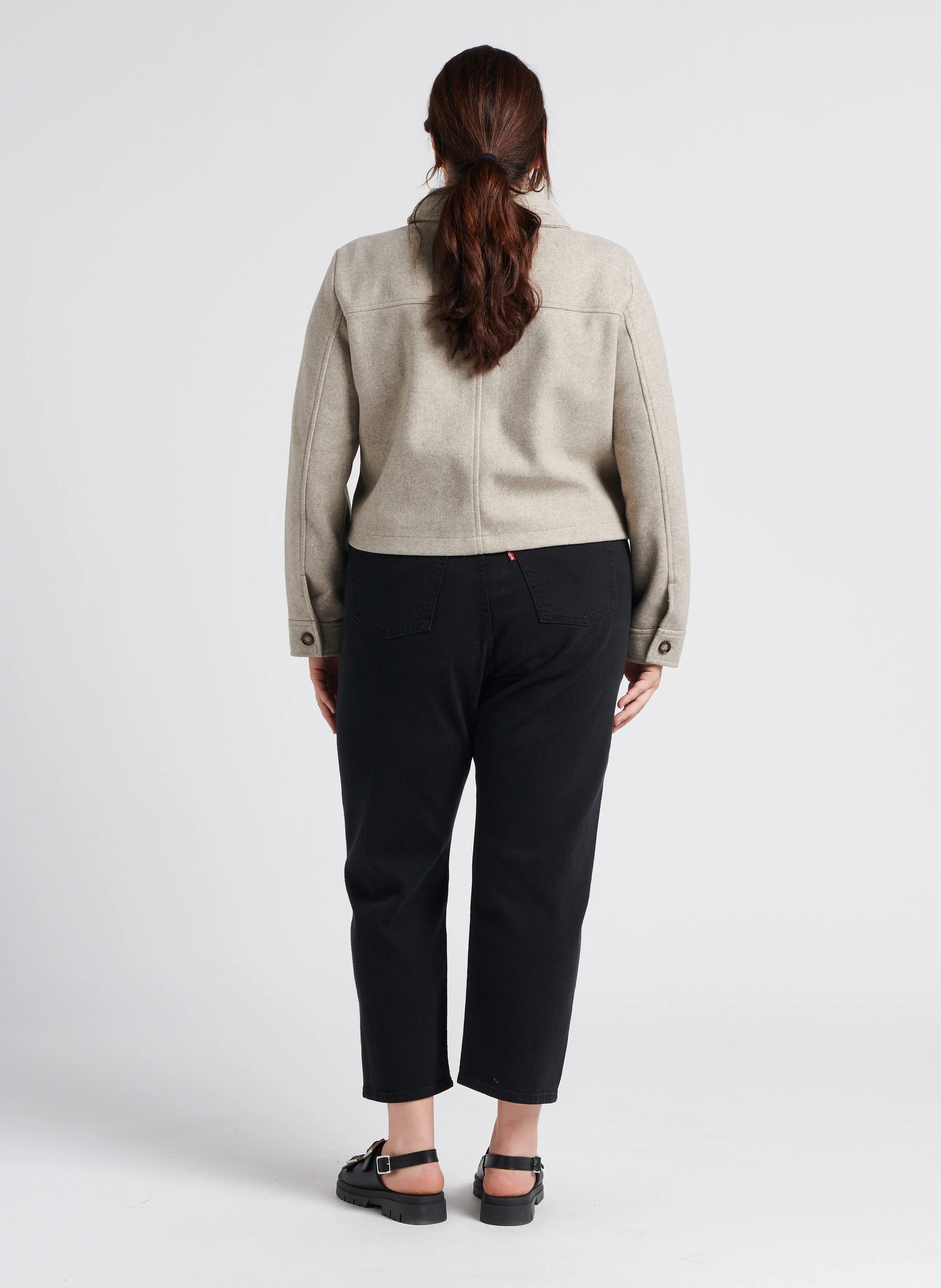 PL 501 CROP - Jean droit taille haute | Noir
