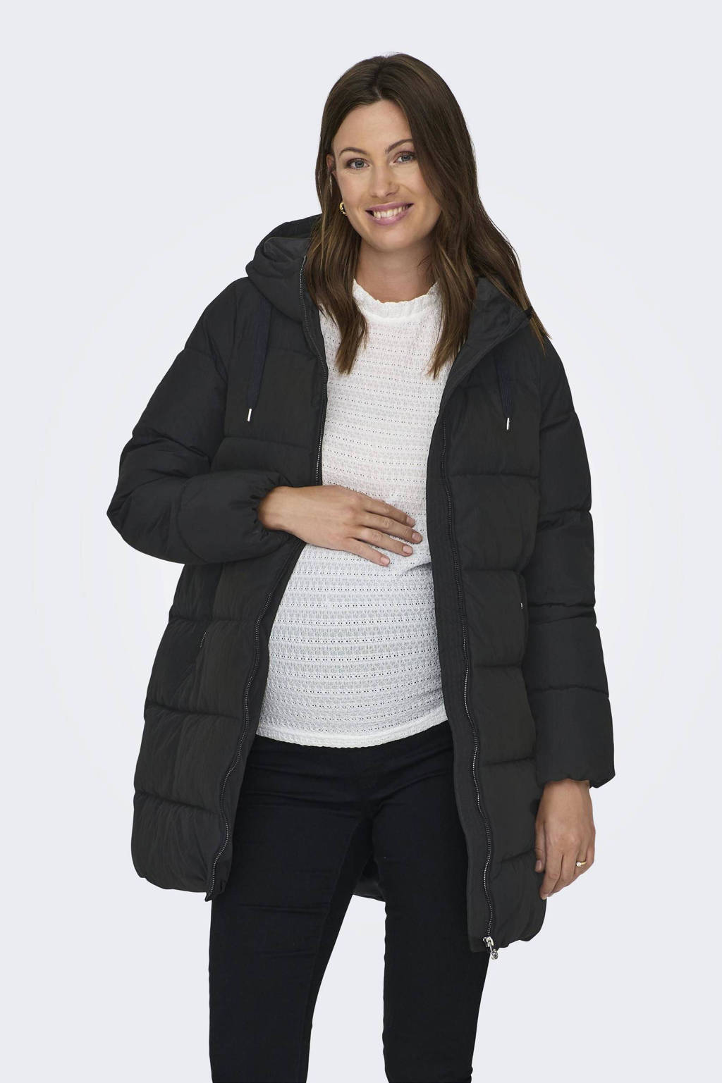 ONLY MATERNITY gewatteerde zwangerschapsjas winter OLMNEWDOLLY zwart
