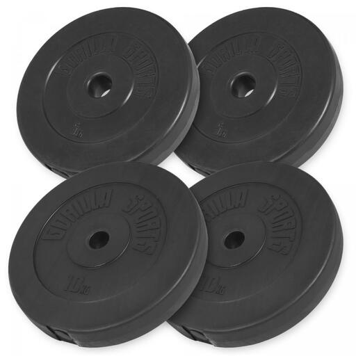 Conjunto de pesos Gorilla Sports de 60 kg com halteres e barra.