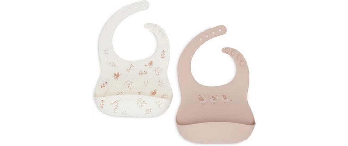 Silikon Lätzchen Lovely Birds 2 Stück, 40 cm x 36 cmDas Lätzchen für kleine Geniesser
