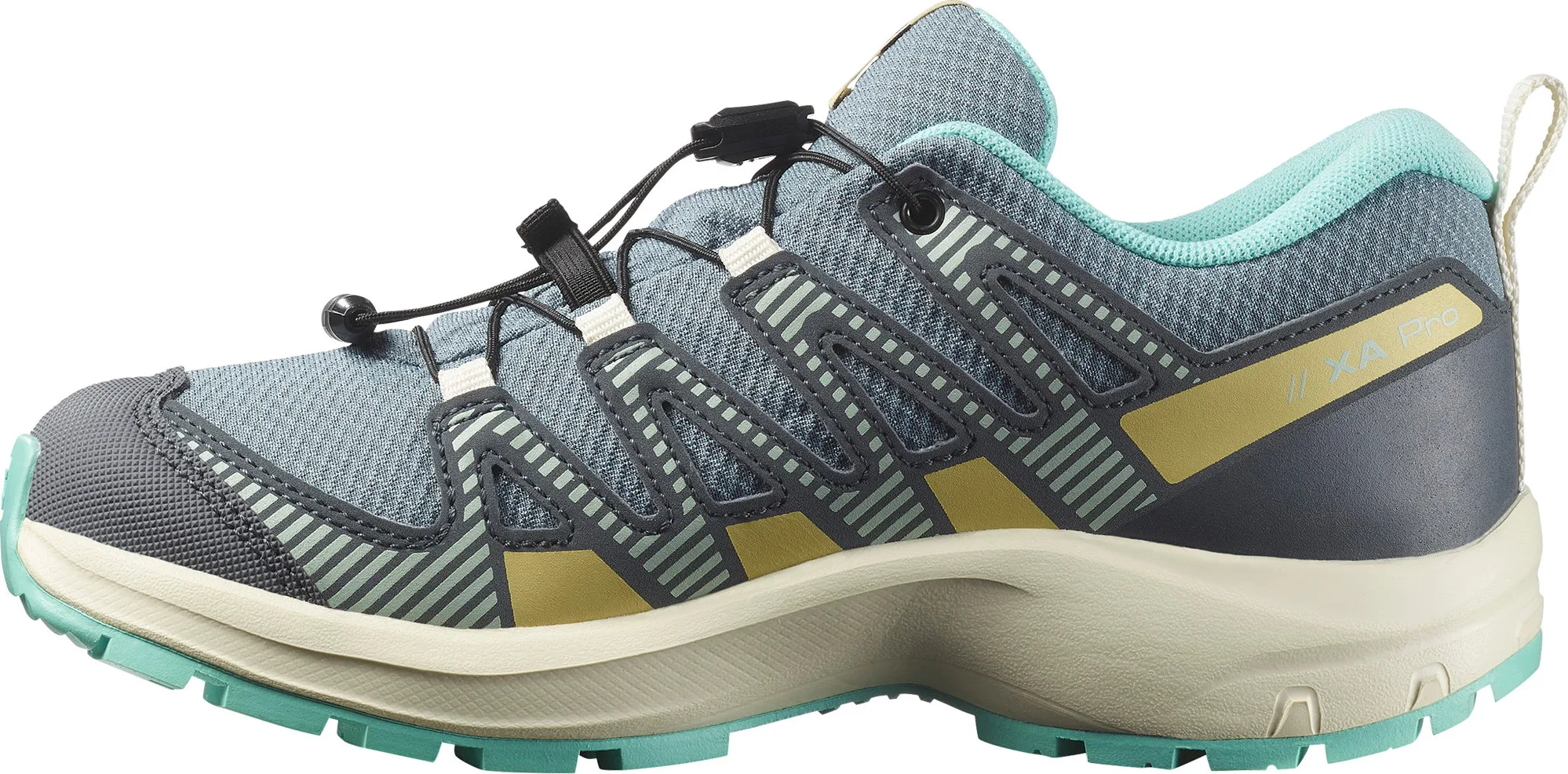 Salomon Kids' XA Pro V8 Waterproof Trooper/turbulence/aruba Blue