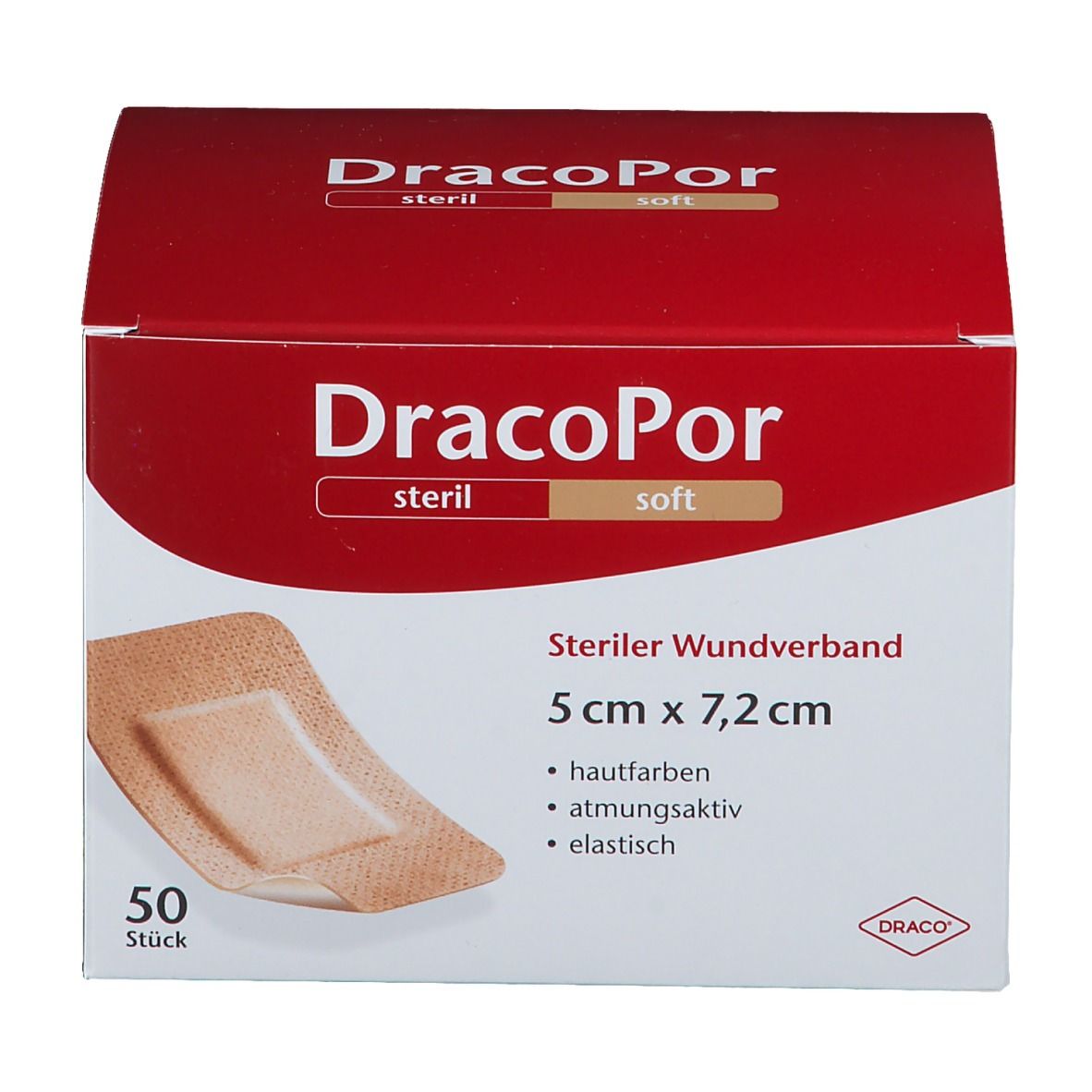 DracoPor Wundverband steril hautfarben 5 cm x 7,2 cm