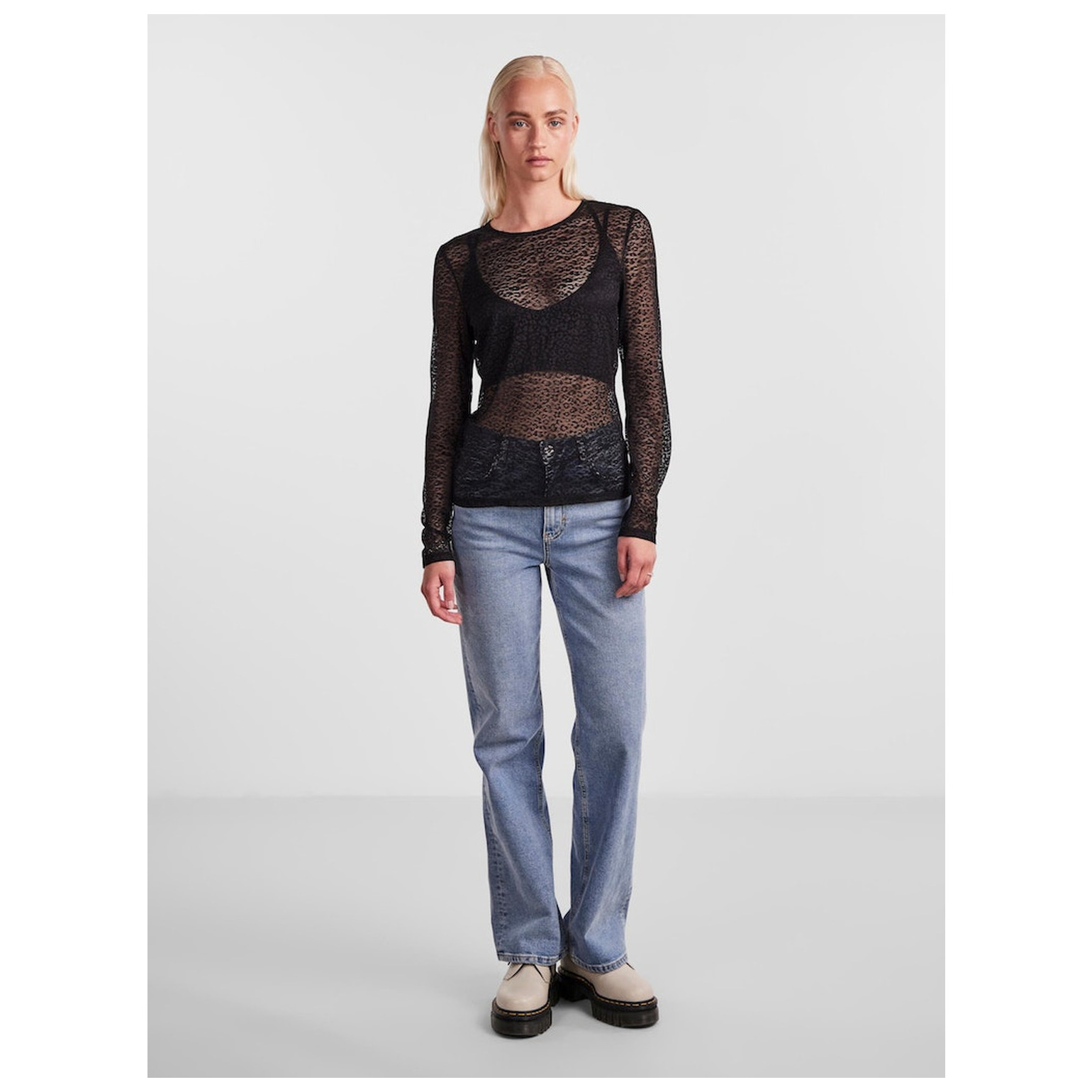 Pieces PCSAVA LS LACE TOP