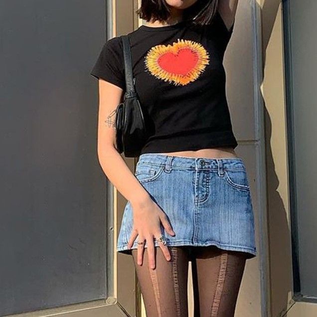 Honet - T-shirt met korte mouwen en hartprint