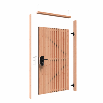 Tuindeur pakket Andalusië verticaal douglas hout 180 x 99 cm