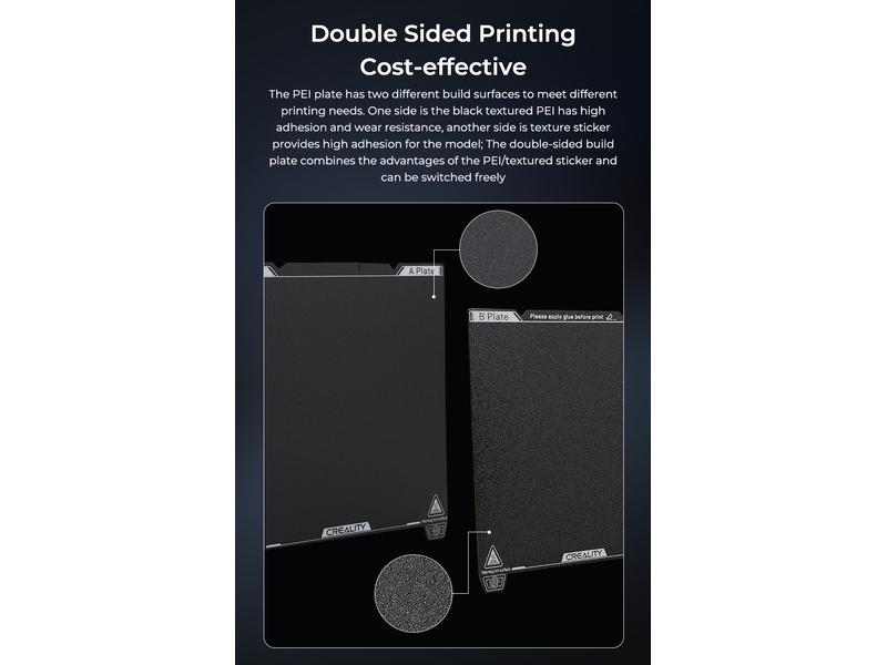 Creality Druckplattform Doppelseitig 235 x 235 mm E3-S1, E5 Ersatzteil für 3D Drucker