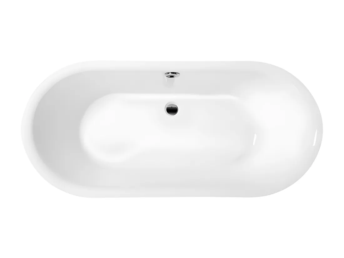 Baignoire ancienne rétro sur pieds SURRY HILLS Blanche 165 cm Pieds d'Aigle Cuivre rouge vieilli