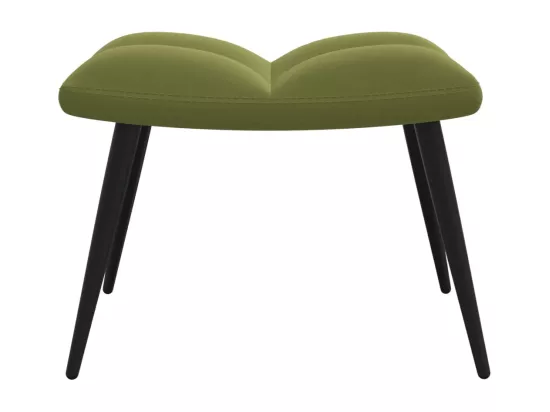 Chaise de relaxation avec tabouret Vert clair Velours