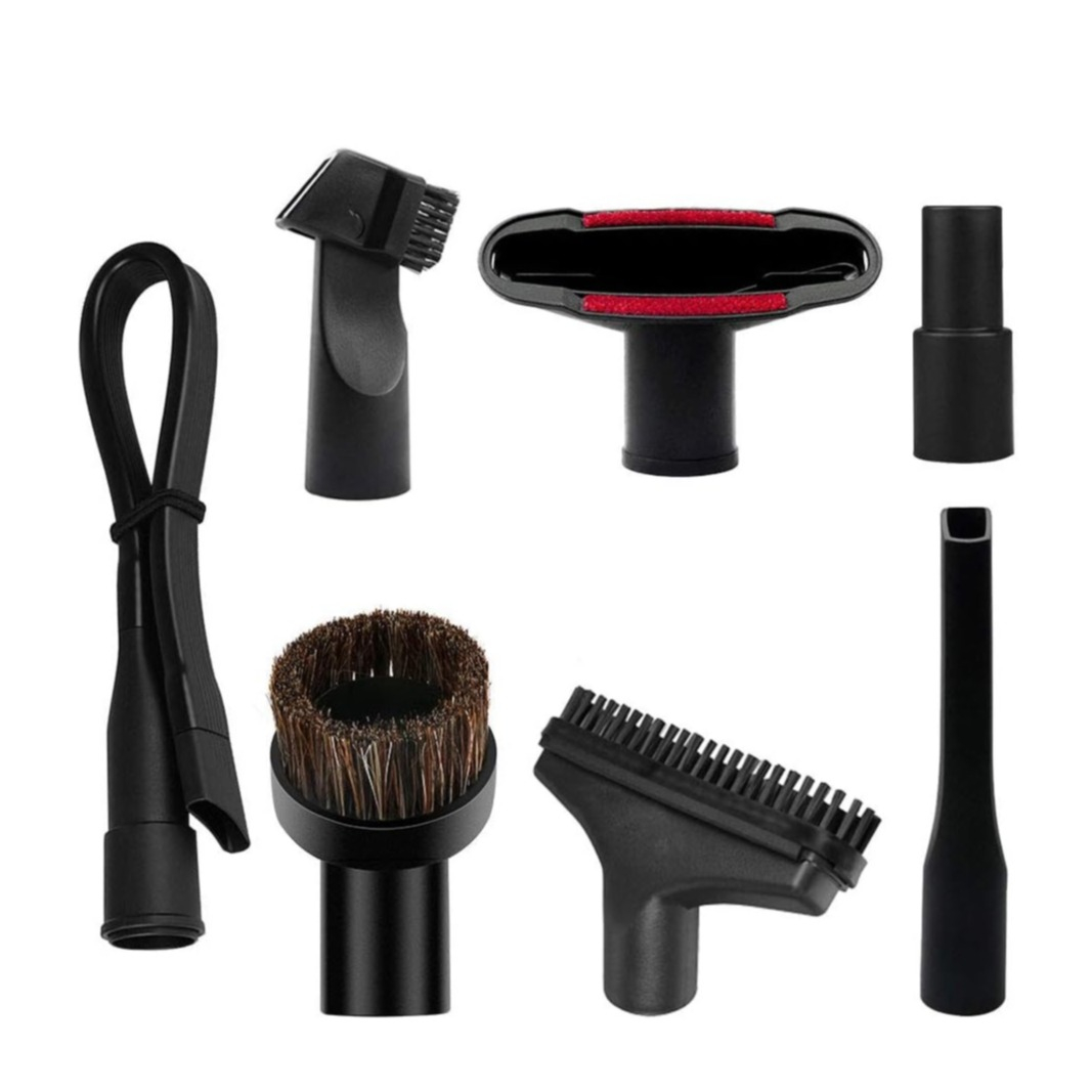 (7-tlg. Set) Universal Staubsauger Aufsätze Ersatz Düsen Kit Reinigungs Pinsel - Schwarz