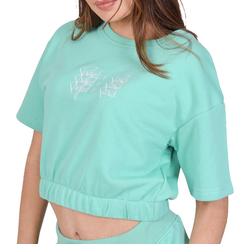 Project X Paris T-shirt Turquoise Femme Project X Paris Triple Logo