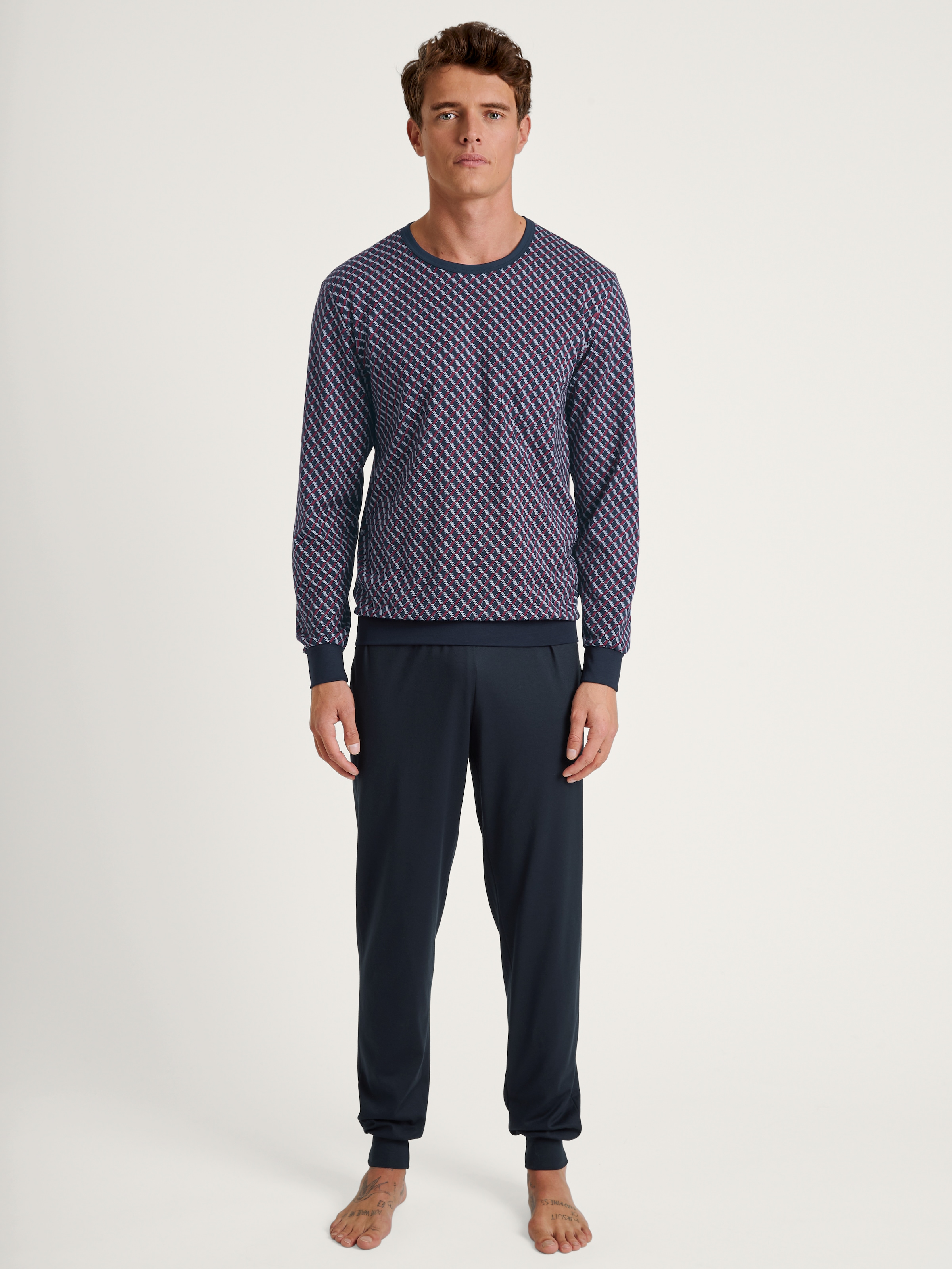 CALIDA Pyjama »Relax Imprint«, 2 Stk. mit zeitlosem Design