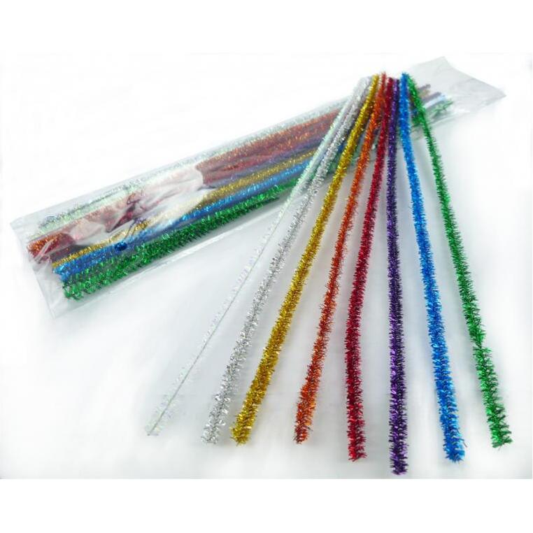 Chenille innspiro brins diametre  6mm longueur 30 cm  coloris scintillants irises   lot de 25 unites