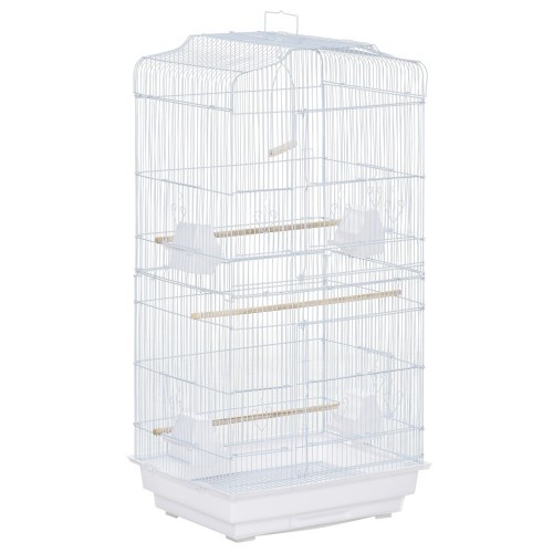 gaiola de metal branca para pássaros