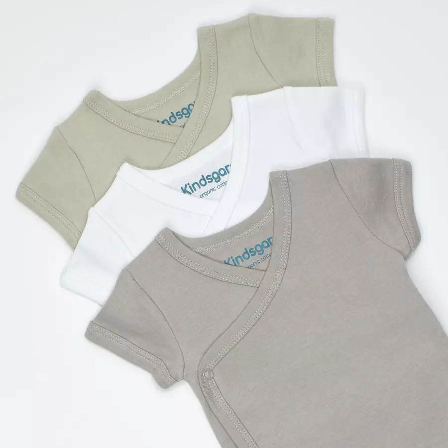 kindsgard Wickelbody trunder 3er-Pack kurzarm multicolor