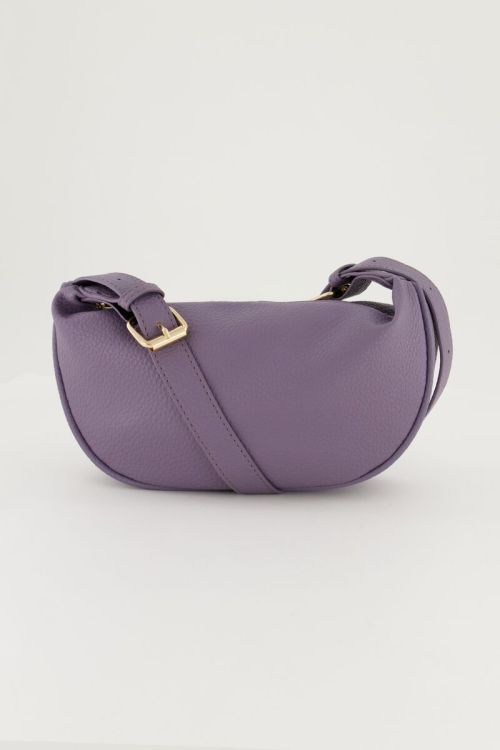 Paarse crossbody tas met goudkleurige rits