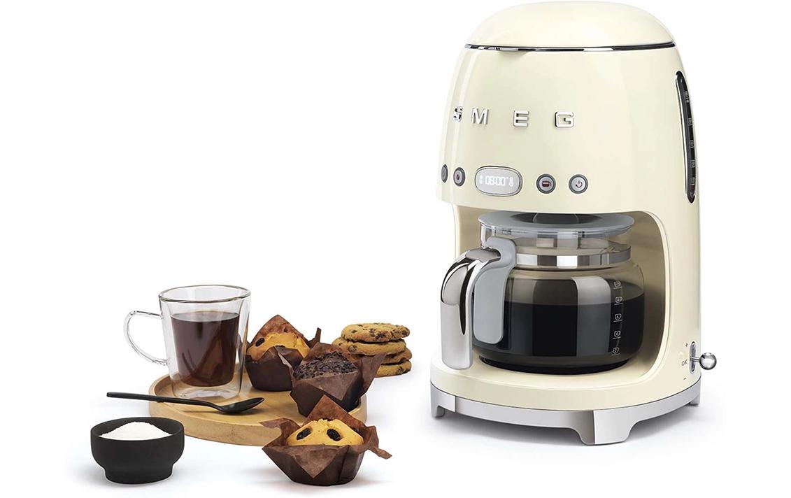 Filterkaffeemaschine 50's Style DCF02CREU Crème<br>Kaffeemaschine mit Glaskanne