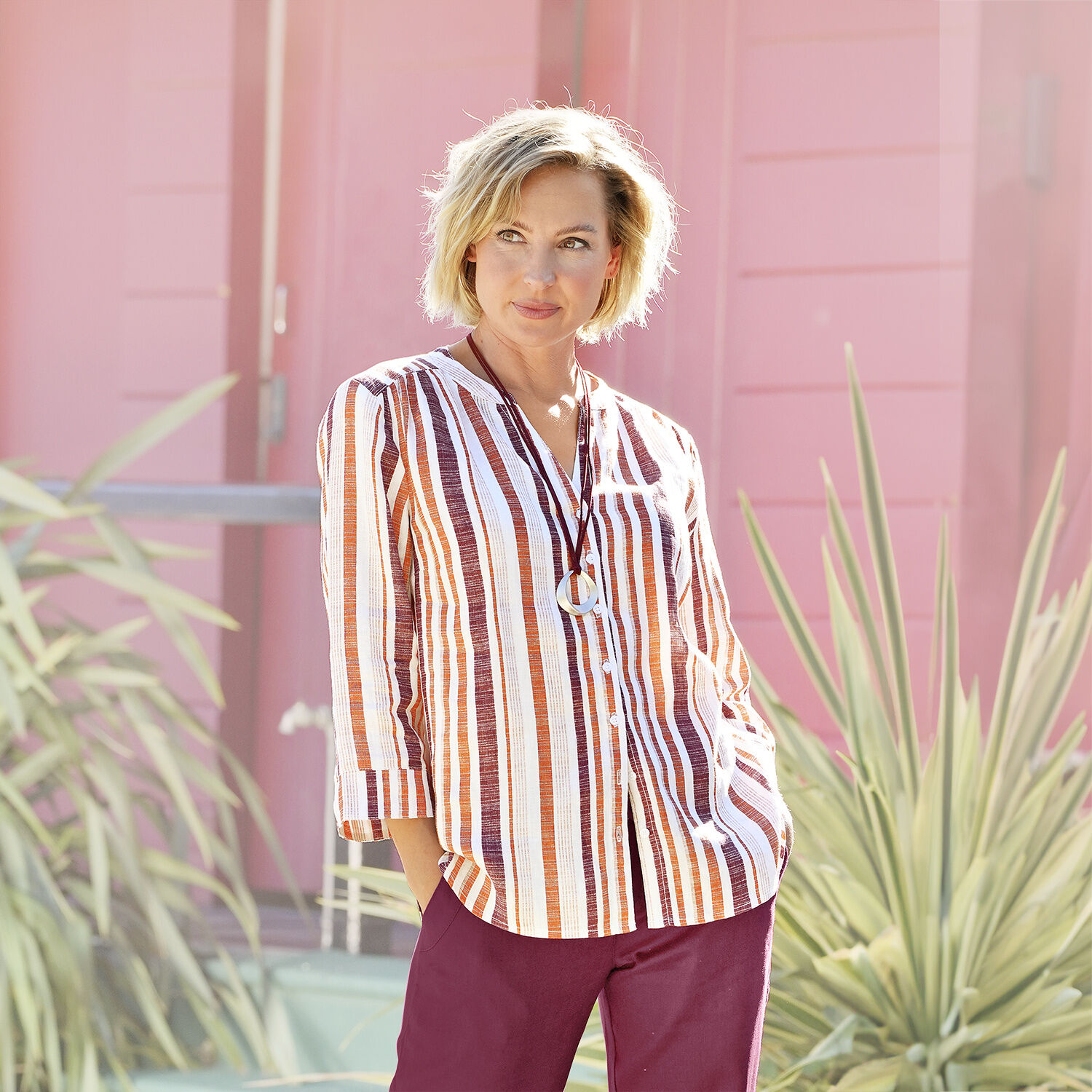 Sommerliche Leinen-Bluse