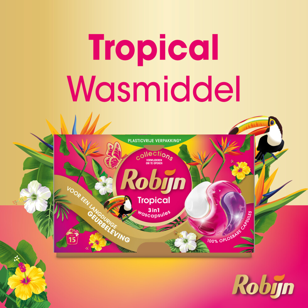 Robijn Wascapsules 3-in-1 Tropical15 stuks
