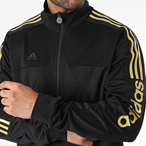 Veste Zippée A Bandes Tiro IM2920 Noir Doré
