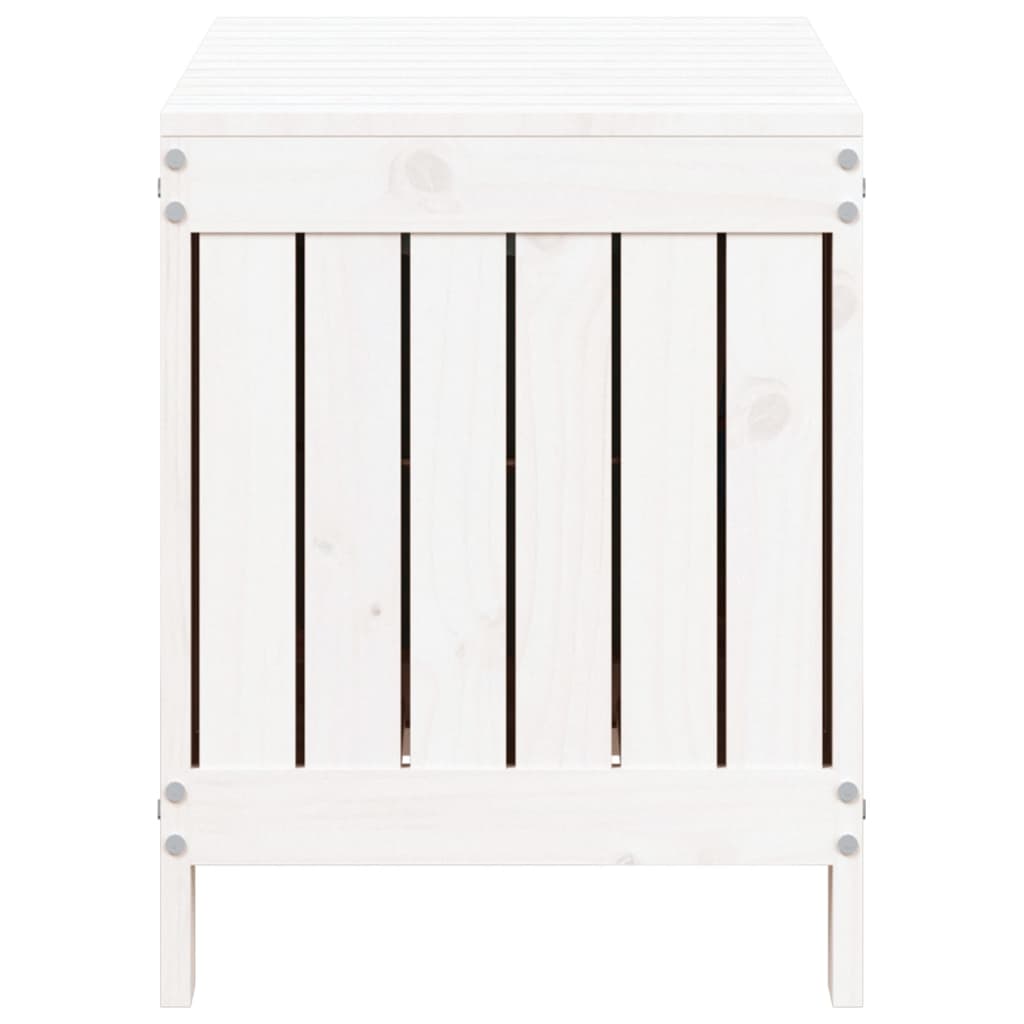 Boîte de rangement de jardin blanc 76x42,5x54 cm bois de pin