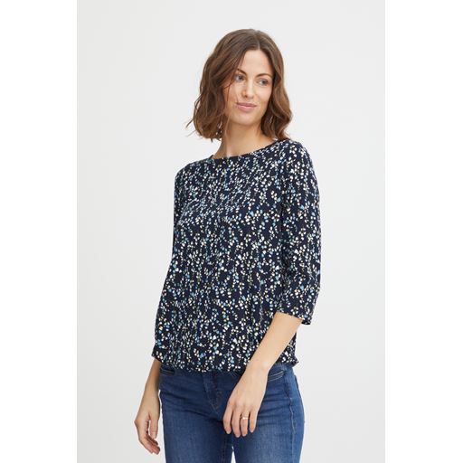 Fransa Blomstret Bluse, Navy Blazer Mix, L