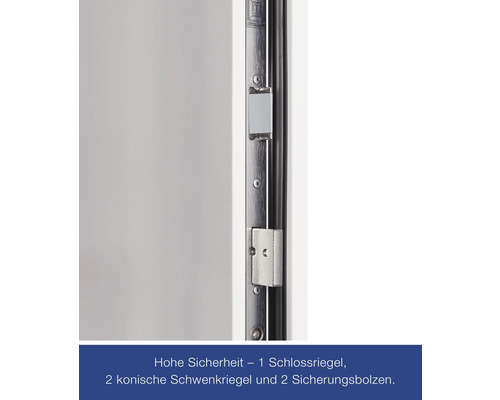 KSI Thermo46 veiligheidsdeur 1000x2100 mm DIN rechts RC2 incl. RVS langschildkrukgarnituur, profielcilinder
