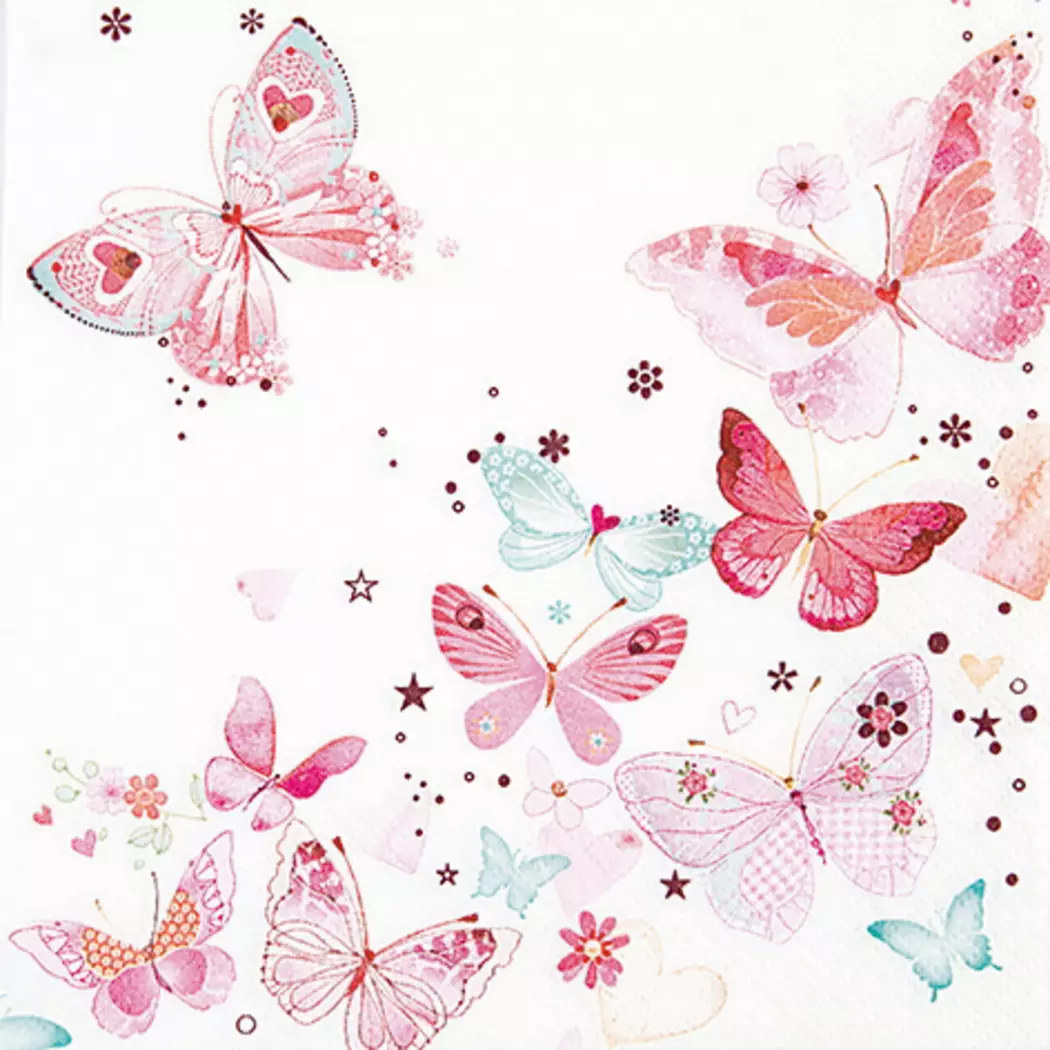 Serviette Loverly Butterflies 20tlg.