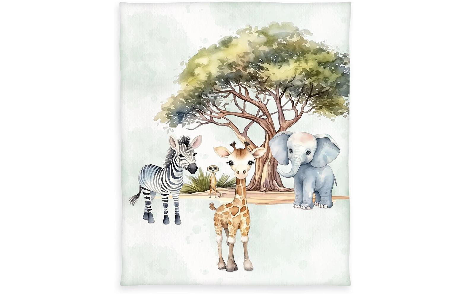 Decke Safari 130 x 160 cm, MehrfarbigKinderdecke