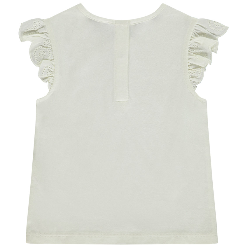 T-shirt manches courtes volantées avec print fantaisie pour bébé fille