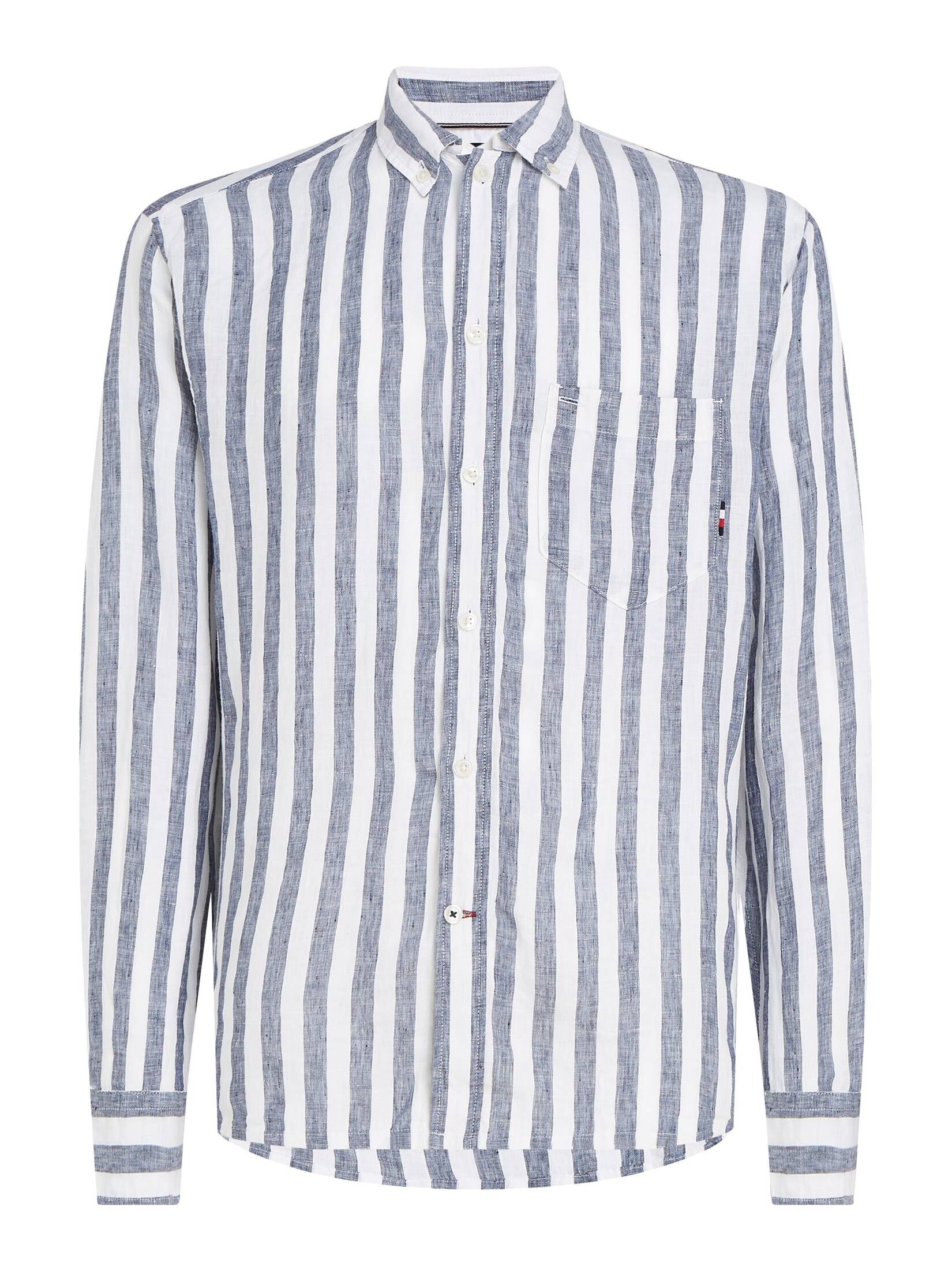 Tommy Hilfiger| Herren Leinenhemd Casual Fit Langarm