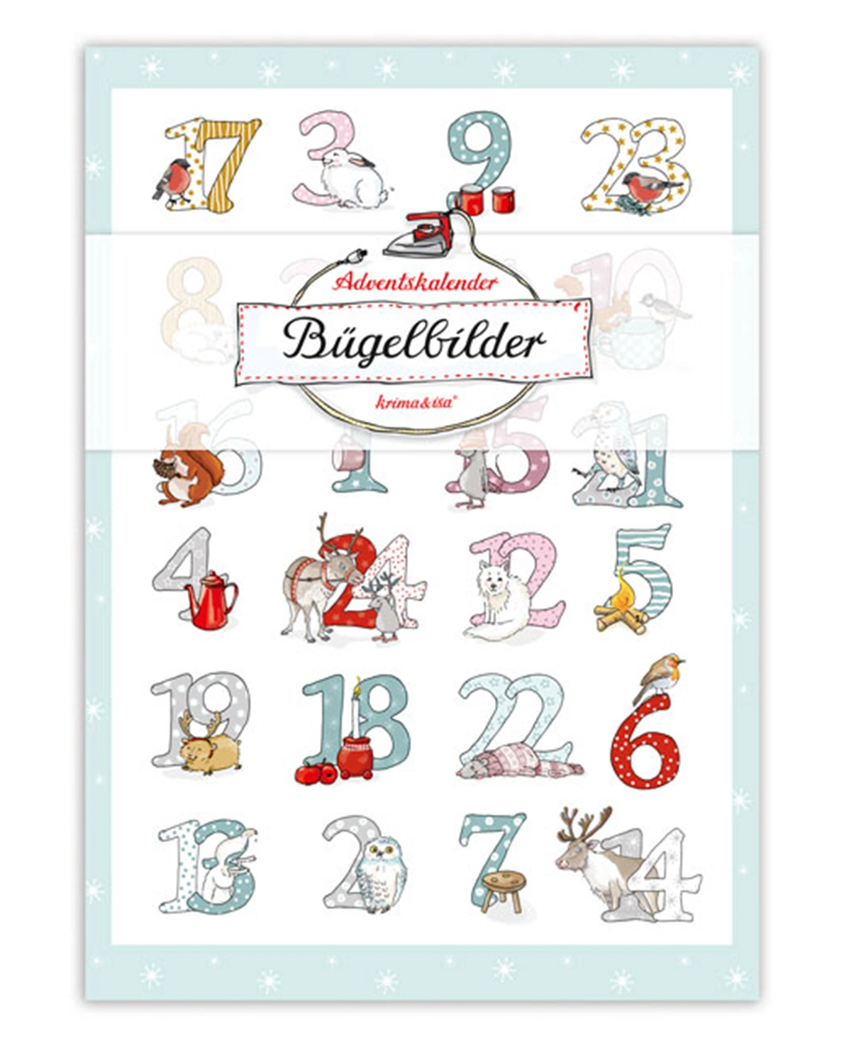 Bügelbild-Adventskalender SCHNEETIERE