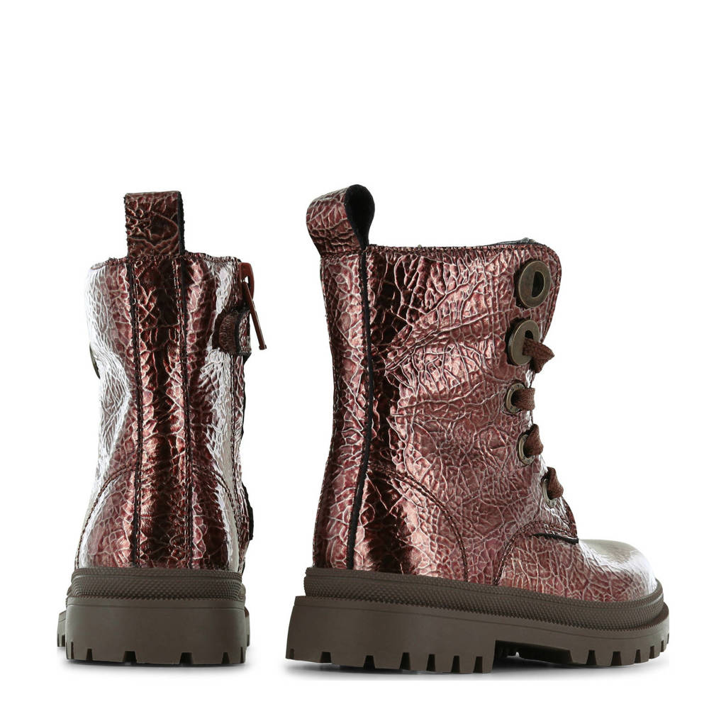 Shoesme leren veterboots koper