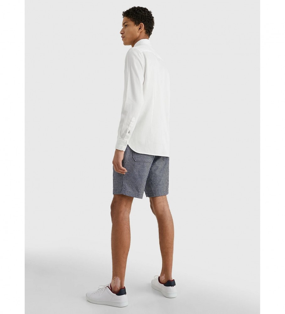 Camisa Tommy Hilfiger TH Flex em branco texturizado acinzentado