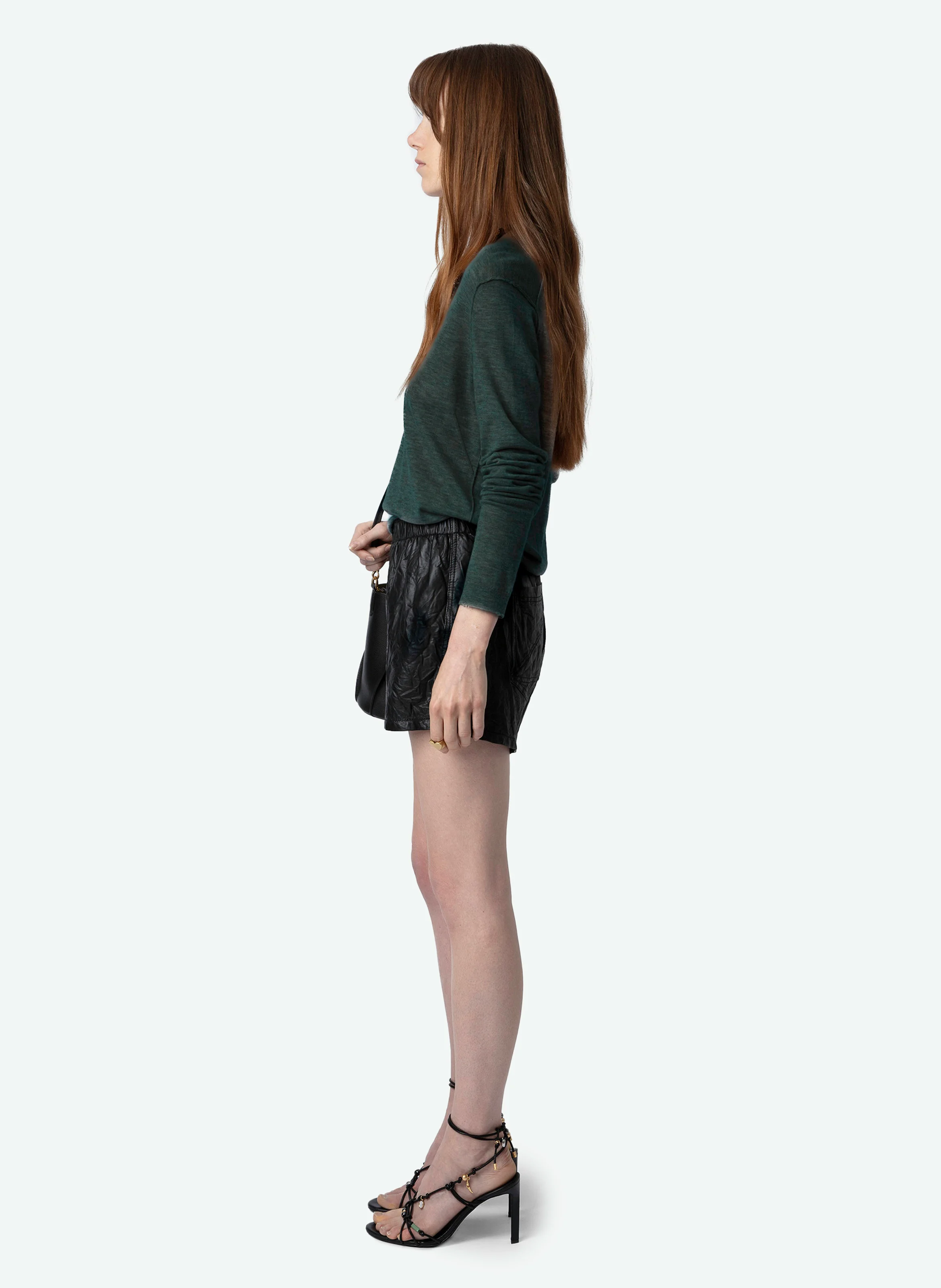 RIVY - Pull droit col V en cachemire | Vert