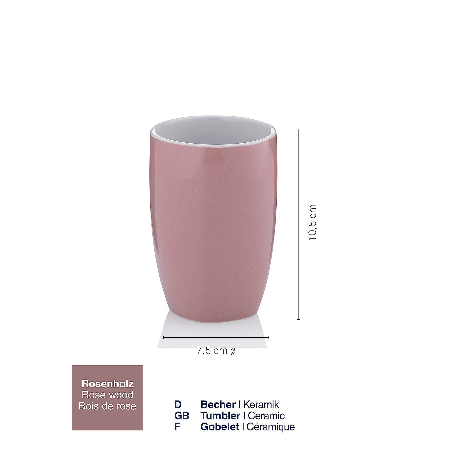 kela Zahnputzbecher LINDANO 10,5 cm Keramik rosenholz