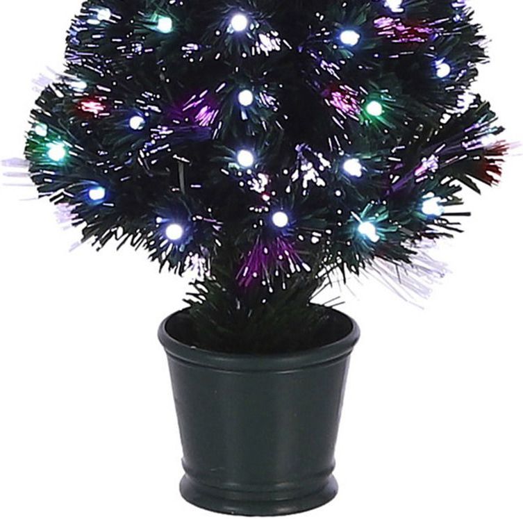 Fiber optic kerstboom/kunst kerstboom met knipperende verlichting en piek ster 60 cm