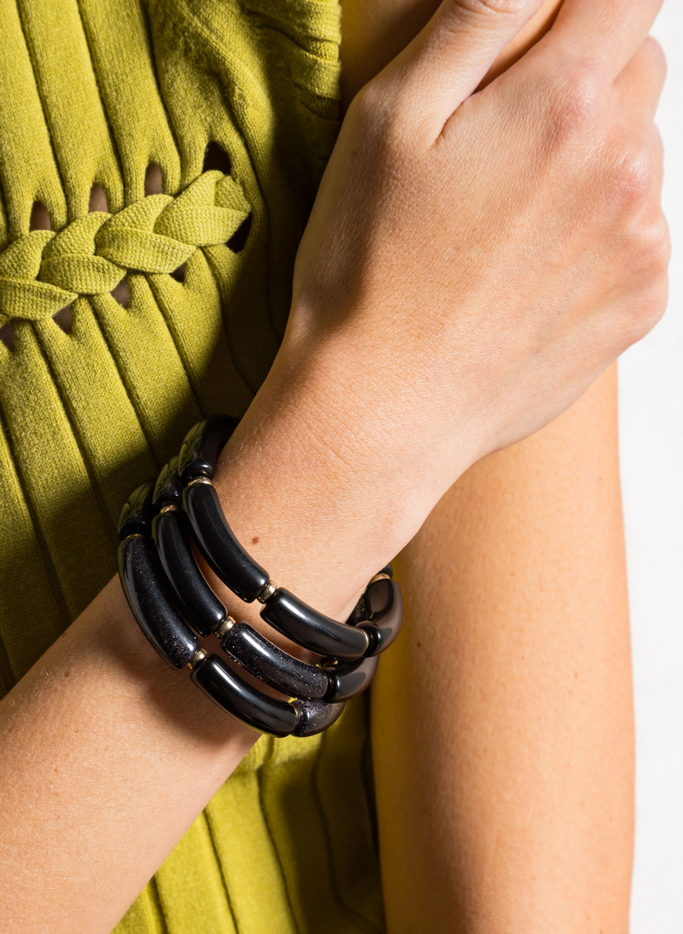 PALMA - Set de 3 bracelets élastiqués| Noir
