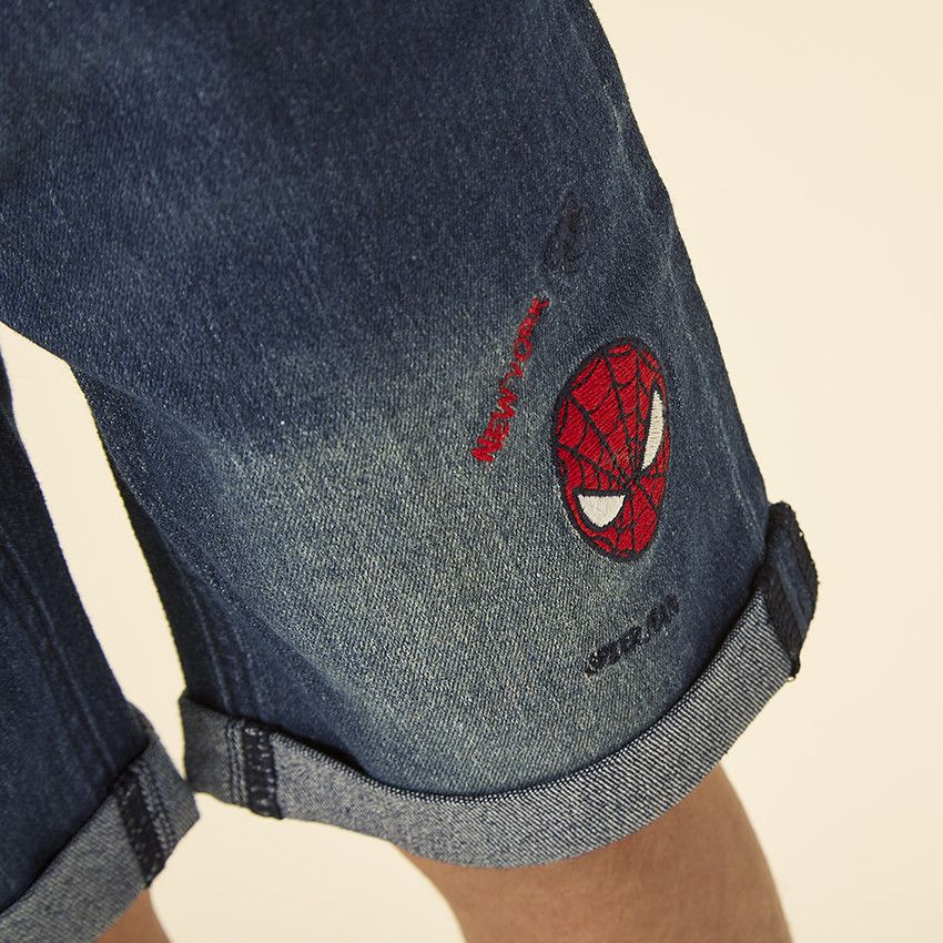 Bermuda avec motif en relief Spider-Man Marvel pour garçon - Bleu moyen