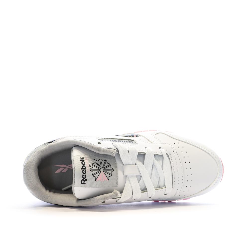 Reebok Baskets Blanc/Rose Fille Reebok Classic Leather