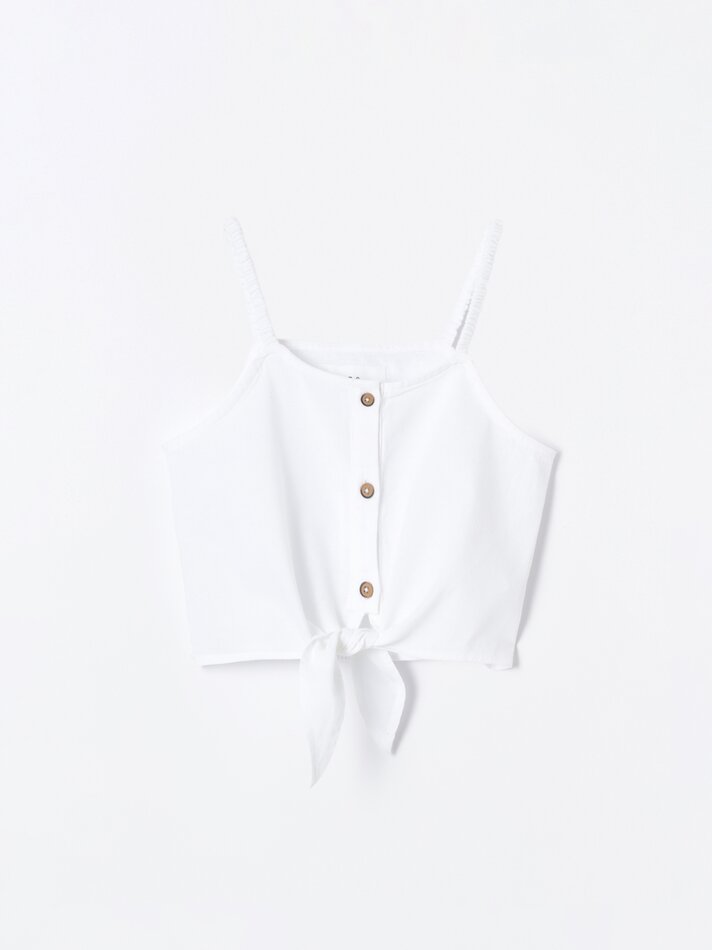 Regata com nó - Branco-creme