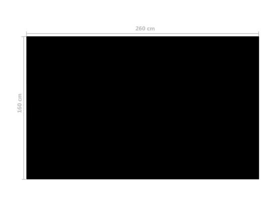 Couverture de piscine Noir 260 x 160 cm PE