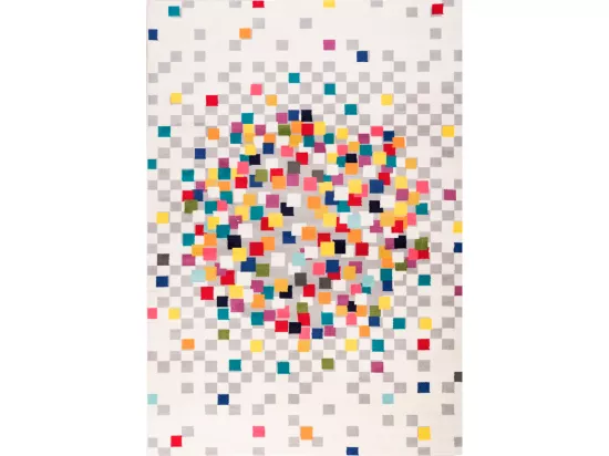tapis chambre 60x110 tissé crème rectangle motif géométrique EFFACT